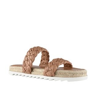 MARC FISHER Women's Jaimee Espadrille Slide Sandal 7 EUC braided two strap